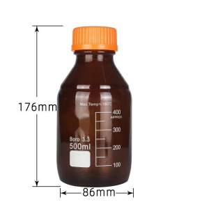 高硼硅玻璃蓝盖试剂瓶 500ml 棕色 耐高温140℃ 