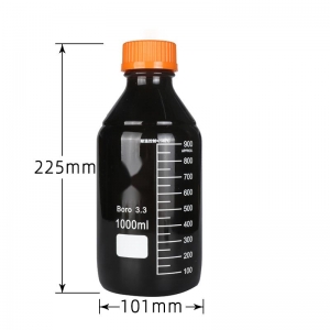 高硼硅玻璃蓝盖试剂瓶 1000ml 1L 棕色 耐高温140℃ 