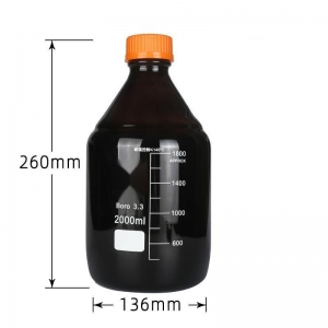 高硼硅玻璃蓝盖试剂瓶 2000ml 2L 棕色 耐高温140℃ 