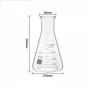 玻璃三角烧瓶 2000ml 2L 广口 三角瓶 锥形瓶