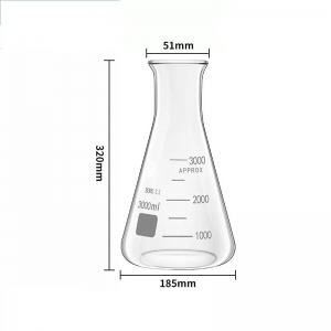 玻璃三角烧瓶 3000ml 3L 广口 三角瓶 锥形瓶