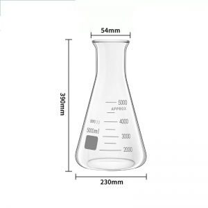 玻璃三角烧瓶 5000ml 5L 广口 三角瓶 锥形瓶