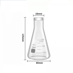 玻璃三角烧瓶 200ml 直口 三角瓶 锥形瓶