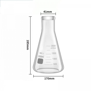 玻璃三角烧瓶 2000ml 2L 直口 三角瓶 锥形瓶