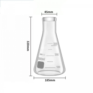 玻璃三角烧瓶 3000ml 3L 直口 三角瓶 锥形瓶