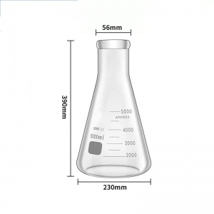 玻璃三角烧瓶 5000ml 5L 直口 三角瓶 锥形瓶