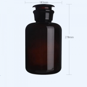 玻璃广口瓶 2500ml 2.5L 高硼硅 棕色